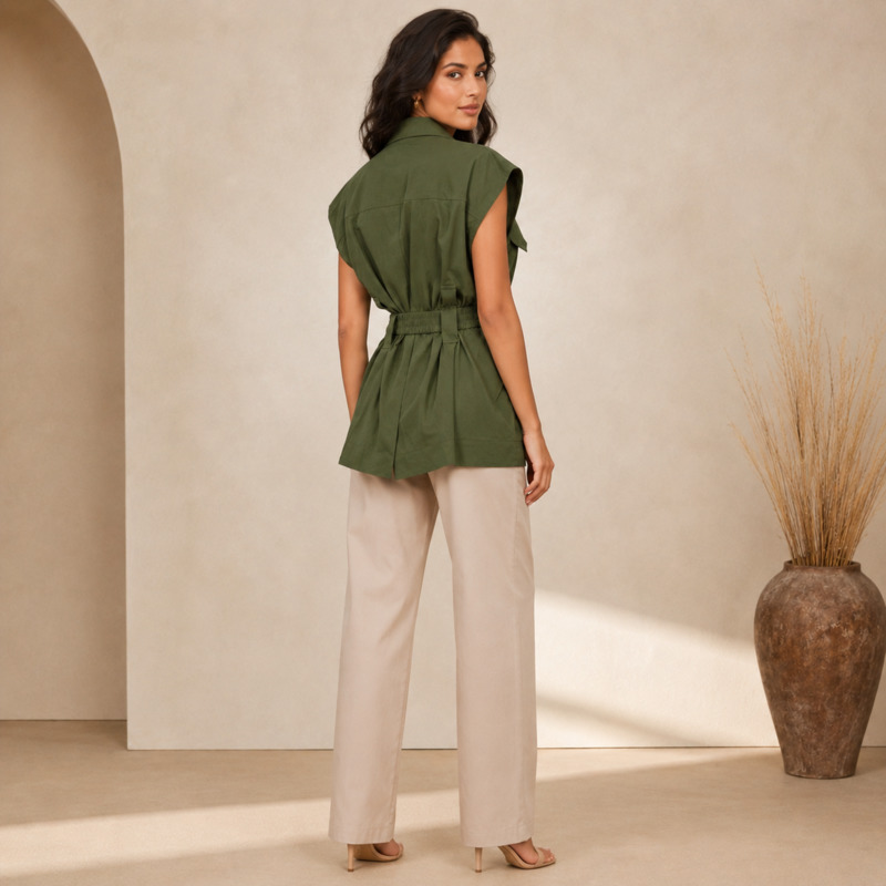 Women Sleeveless Cotton Trench - đánh giá và giá Women'S Fashion Utility Belt