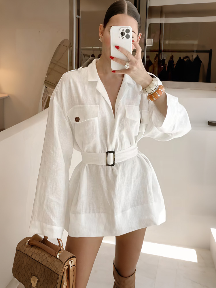 Tossy White Linen 2026 Summer  - đánh giá và giá Women'S Fashion Utility Belt