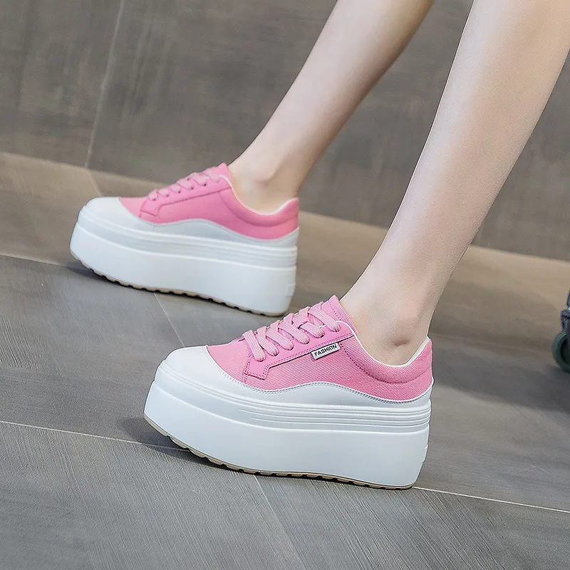 8cm New Canvas Genuine Leather - đánh giá và giá Sneakers Fashion Women