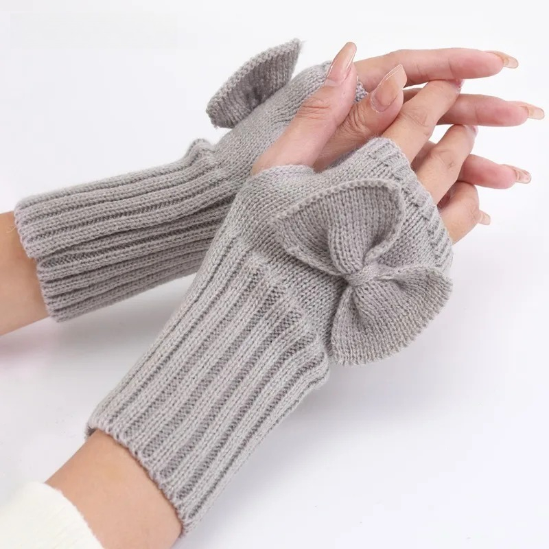 Knit Bow Fingerless Gloves – S - đánh giá và giá Women'S Fashion Gloves
