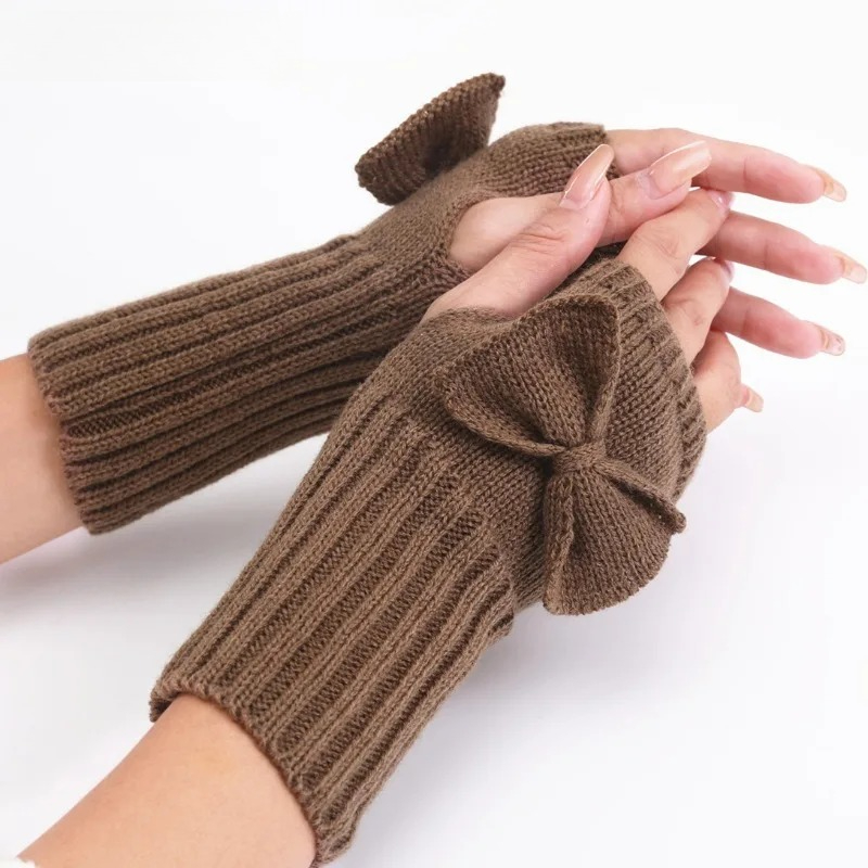 Knit Bow Fingerless Gloves – S - đánh giá và giá Women'S Fashion Gloves