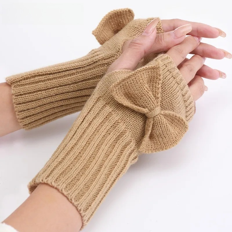 Knit Bow Fingerless Gloves – S - đánh giá và giá Women'S Fashion Gloves