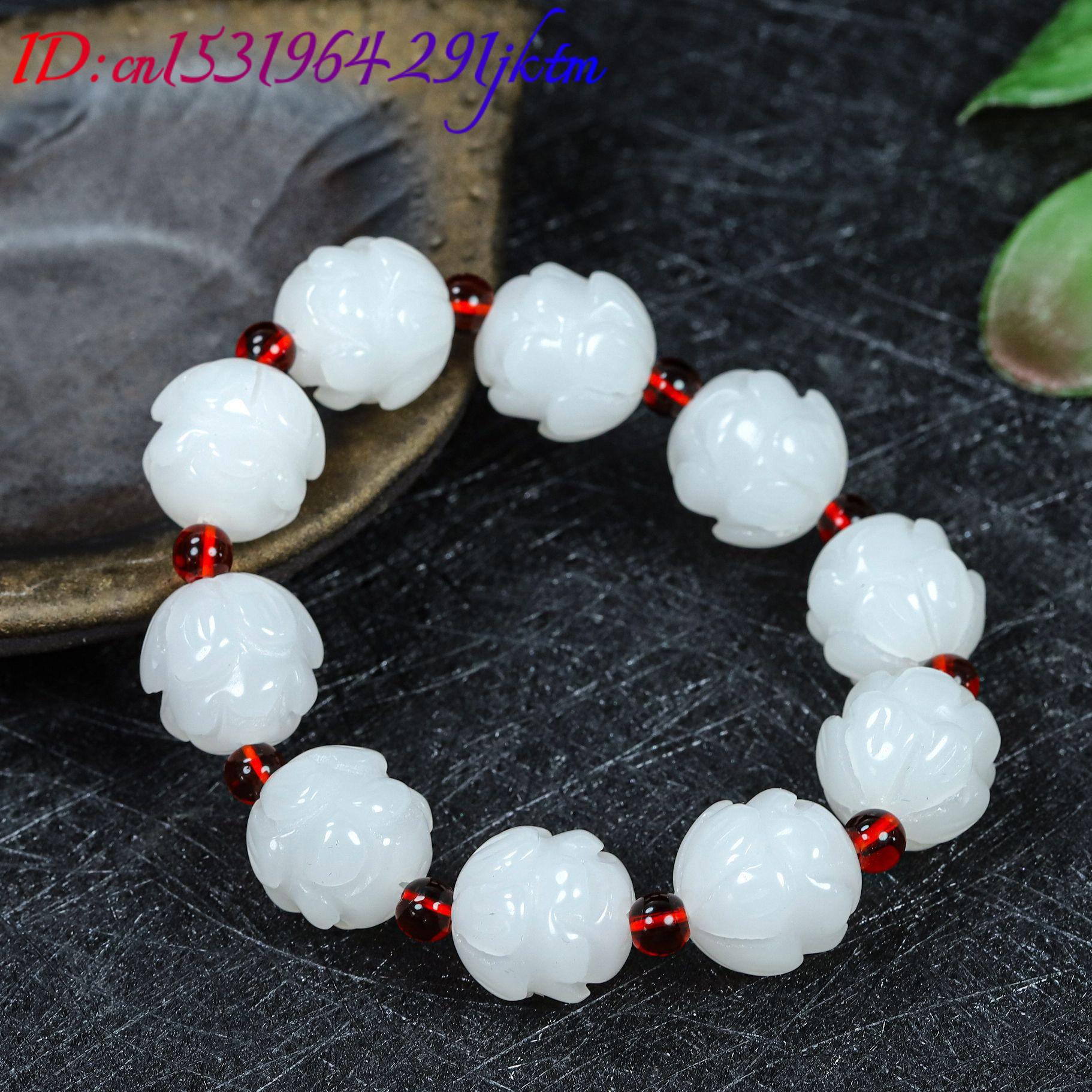 White Real Jade Lotus Bracelet - đánh giá và giá Women Fashion Designer