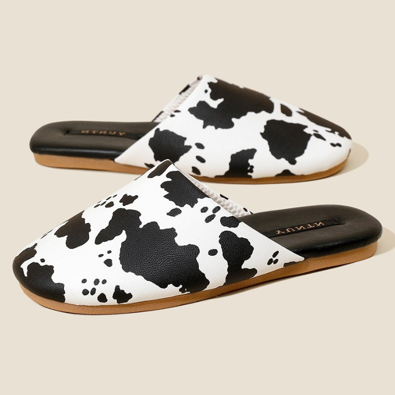 Lovely Cow‑print Detail Flat S - đánh giá và giá Women Fashion Brand