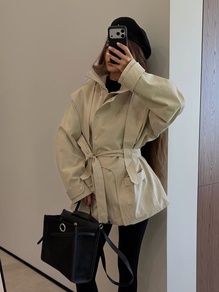 Women Short Trench Coat Belted - đánh giá và giá Women'S Fashion Utility Belt