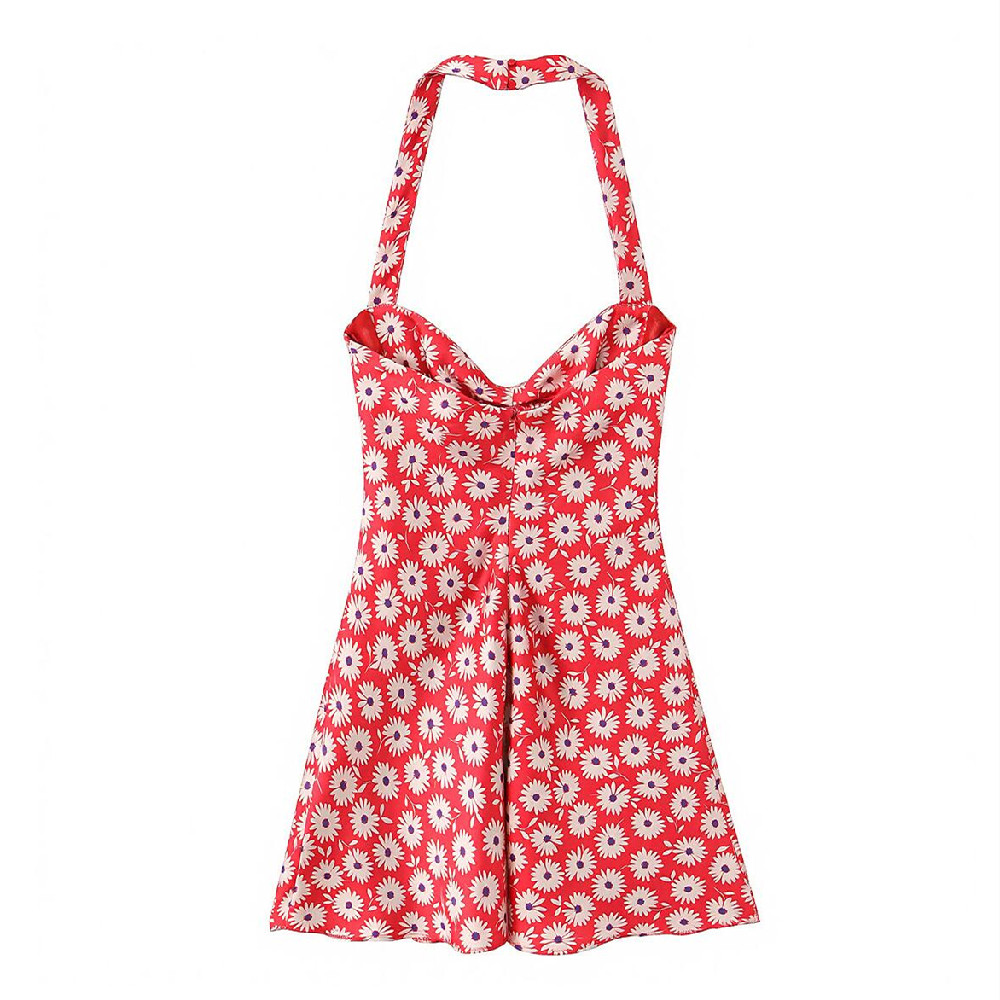 Sexy Red Daisey Floral Print F - đánh giá và giá Ruched Dress Mini