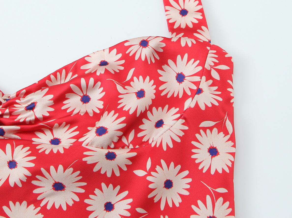 Sexy Red Daisey Floral Print F - đánh giá và giá Ruched Dress Mini